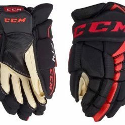 CCM JetSpeed FT4 Hockey Gloves, Junior, Red/White