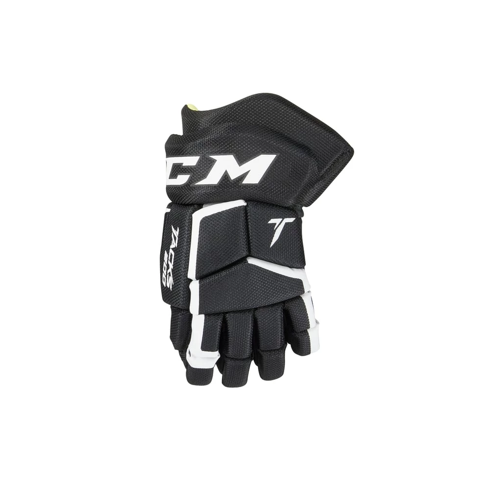CCM Tacks 200 Junior Hockey Gloves, 10-in, Black & White