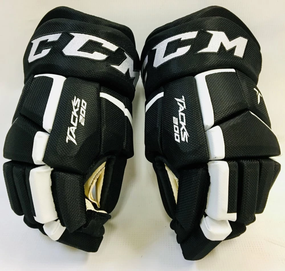 CCM Tacks 202 Junior Hockey Gloves, 12-in, Black & White - Image 4