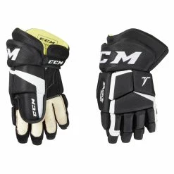 CCM Tacks 204 Senior Hockey Gloves, 14-in, Black & White
