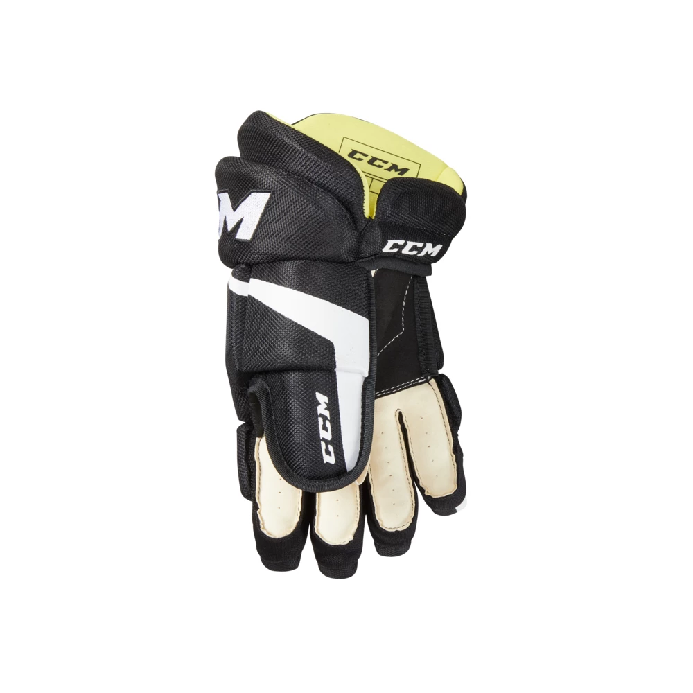 CCM Tacks 204 Senior Hockey Gloves, 14-in, Black & White - Image 3