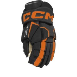 CCM Tacks 580 Hockey Gloves, Junior, Black/Orange, 12-in