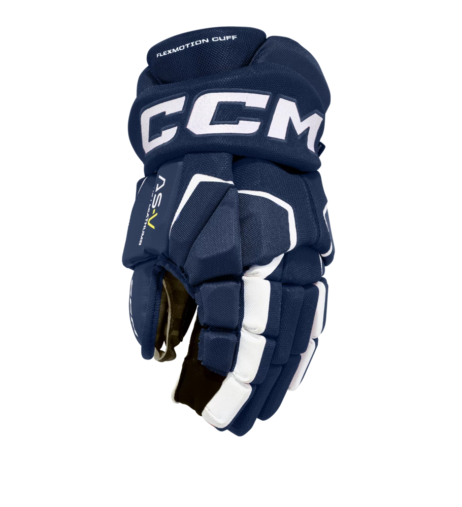 CCM Tacks AS5 Hockey Gloves, Junior, Navy