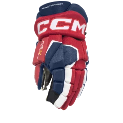 CCM Tacks AS5 Hockey Gloves, Senior, Navy/Red/White