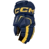 CCM Tacks AS5 Hockey Gloves, Senior, Navy/Yellow