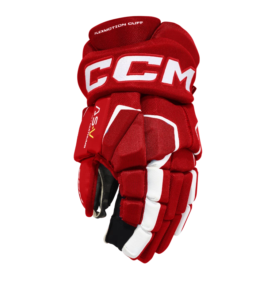 CCM Tacks AS5 Hockey Gloves, Junior, Red